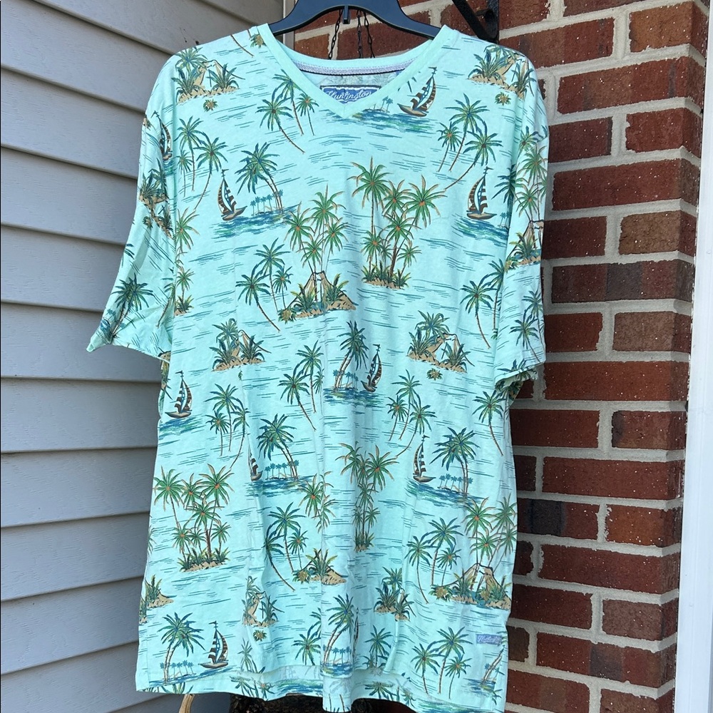 Tropical Print Men's Shirt 4X